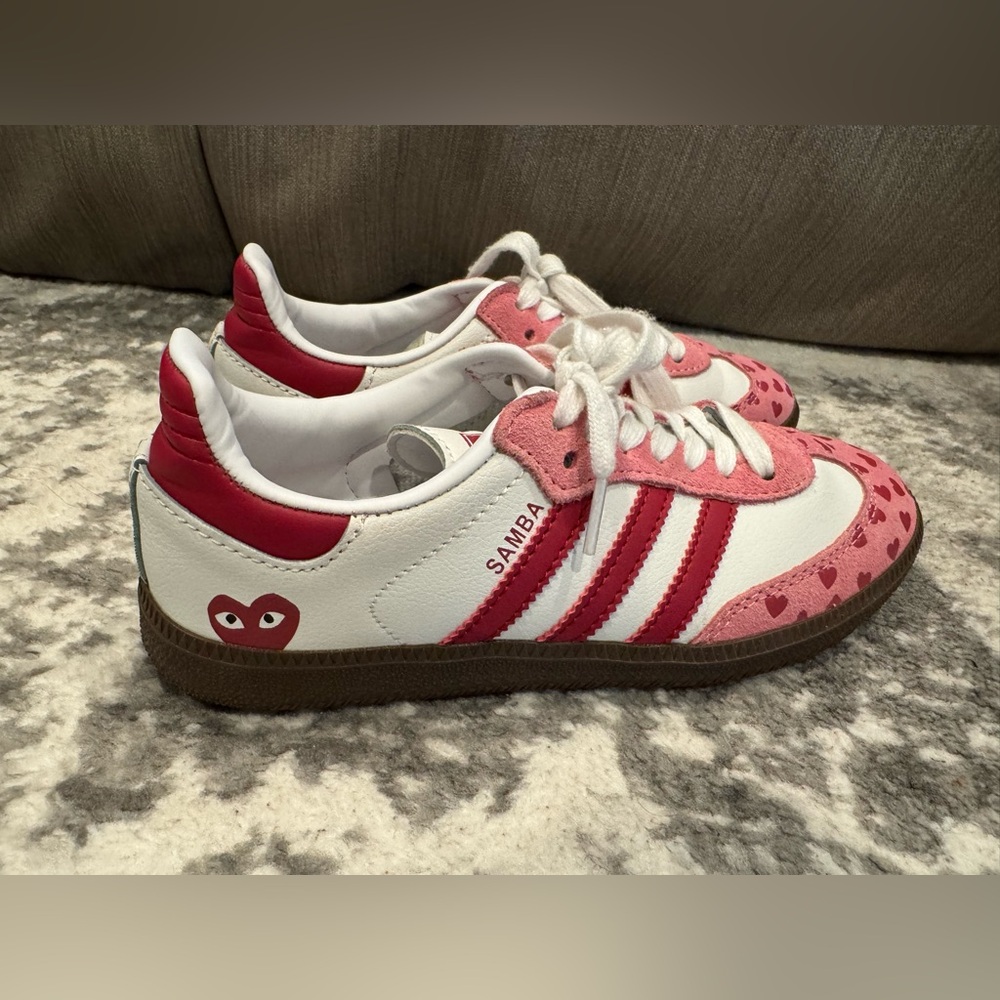 adidas Samba Valentine Pink & White Heart Sneakers - Picture 3 of 8